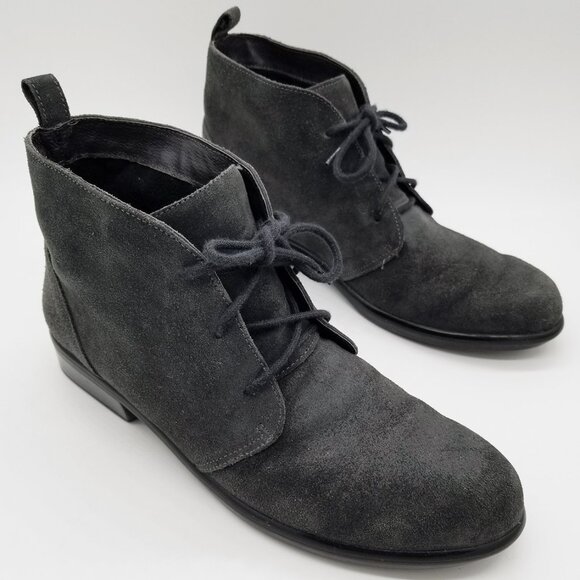Naot Women's 9-9.5 Levanto Ankle Boots 40 Lace Up Comfort Dark Gray Suede $225 - Picture 1 of 16
